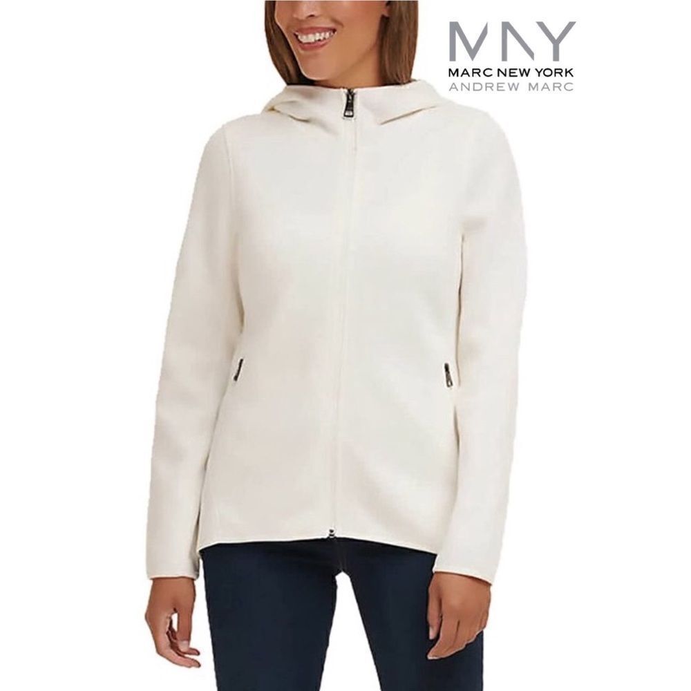 Andrew Marc Women's Full Zip Mid Weight Hooded Fleece Jacket